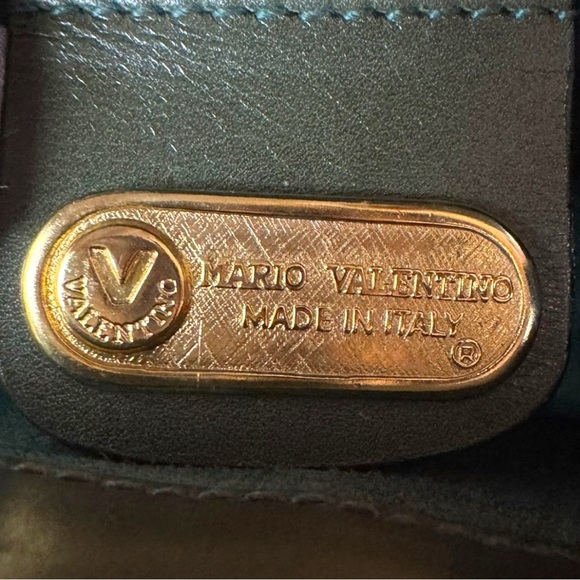 Vintage Mario Valentino Heritage Olive Green Leather Structured Crossbody Bag - Picture 8 of 10